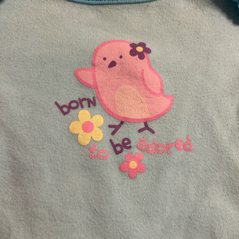 Small Wonders Light Blue Baby Onesie